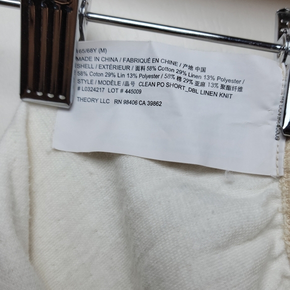 Theory Linen Blend Oatmeal Summer Shorts Size M Lightweight & Chic - Picture 9 of 9
